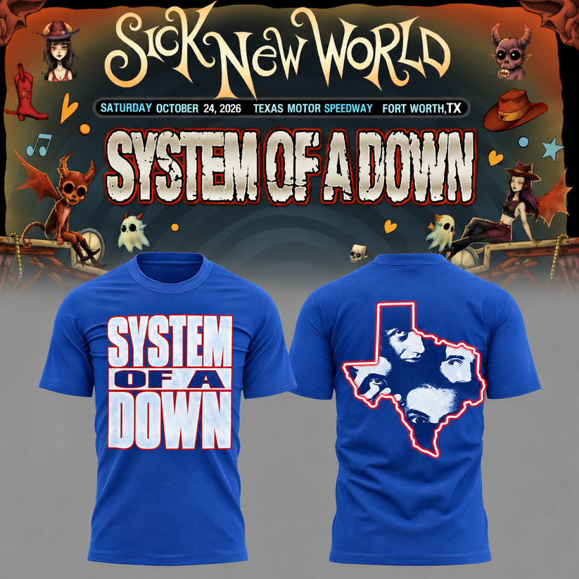 System Of A Down SOAD Sick New World Texas 2026 Event Tee Fort Worth TX T-Shirt