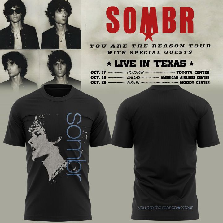 Sombr 2026 You Are The Reason Dateback Tour Tee - Grey