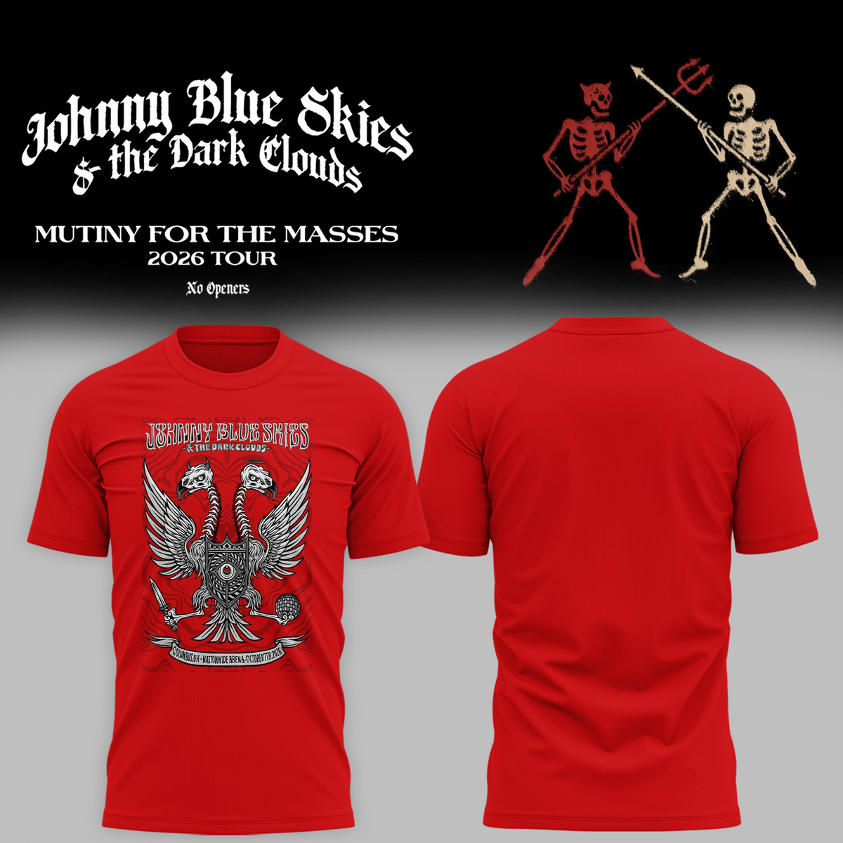 Johnny Blue - Mutiny for the Masses 2026 Tour Red T-Shirt