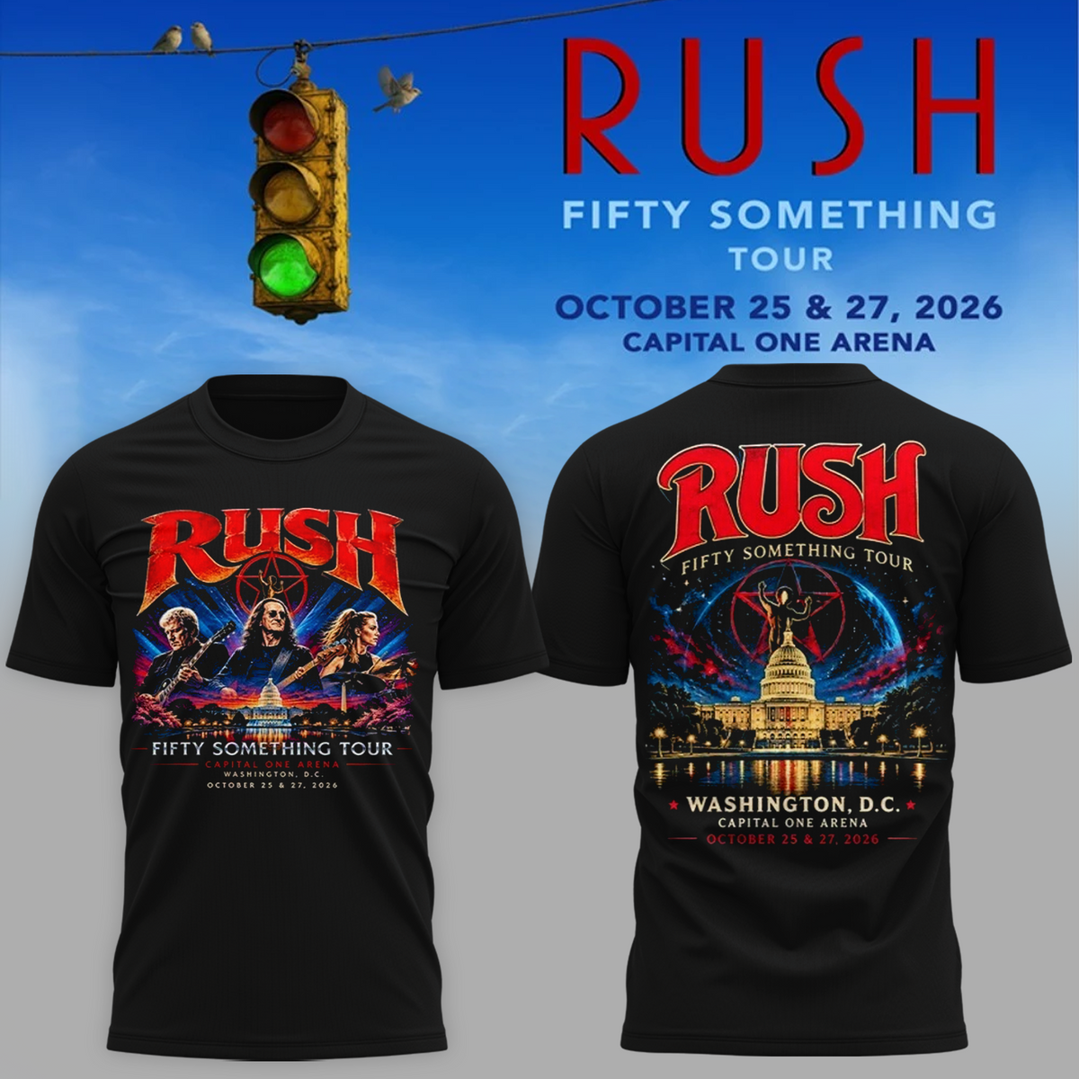 Official RUSH Washington DC T-Shirt – October 25 & 27, 2026 Capital One Arena
