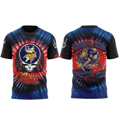 . M Vikings Grateful Dead Skeletons Shirt