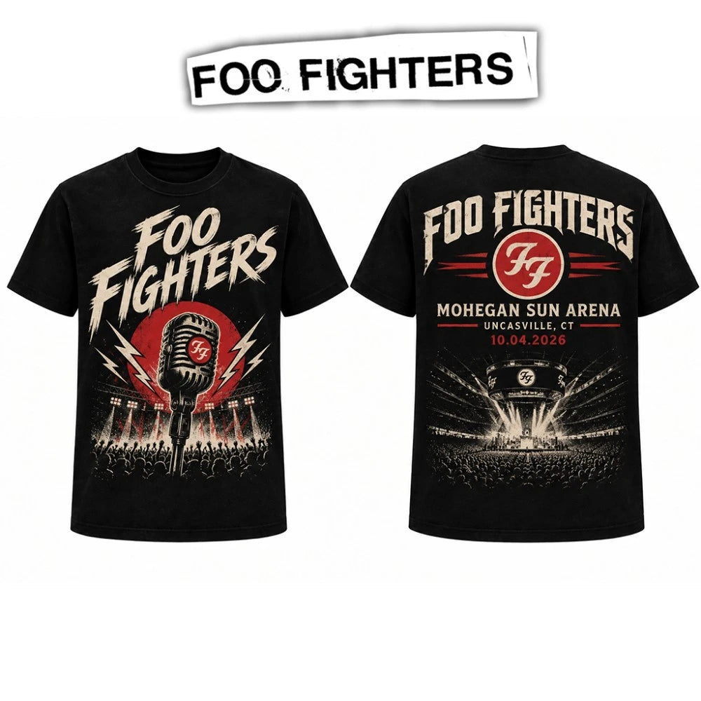 Foo Fighters Uncasville CT Concert Shirt 2026, Mohegan Sun Arena Take Cover Tour Tee, October 4 Rock Band T-Shirt