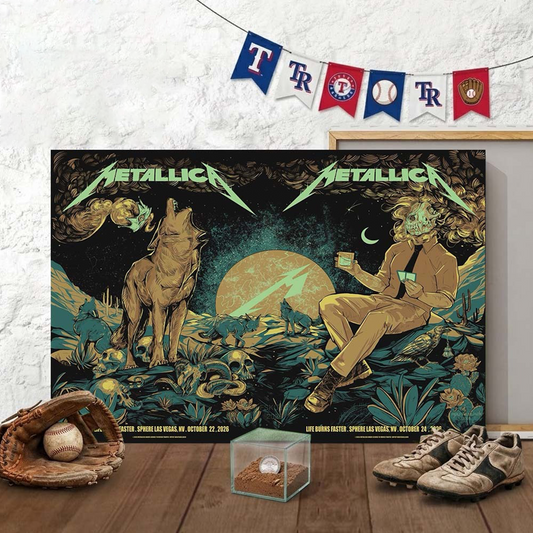 Metallica Life Burns Faster Sphere Las Vegas Week 4 Night 1 And 2 2026 Combined Venue Poster October 22 24 2026 Home Decor Poster Canvas