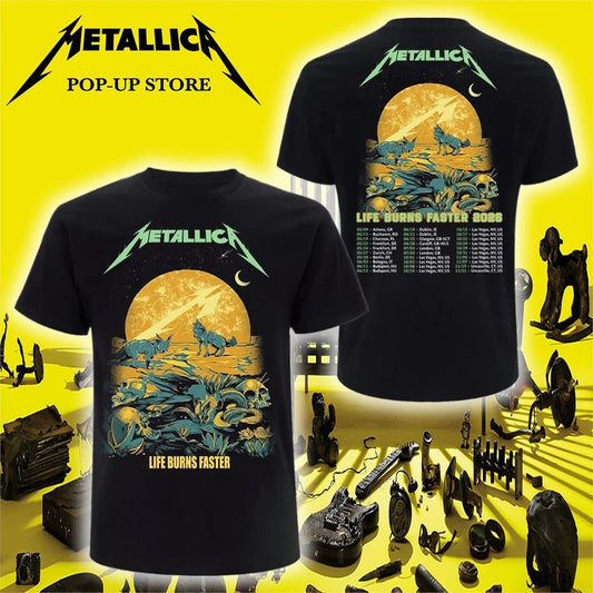 Official Metallica Las Vegas October 22, 2026 Show T-Shirt Sphere Week 4 Life Burns Faster Pop Up Shop Merch