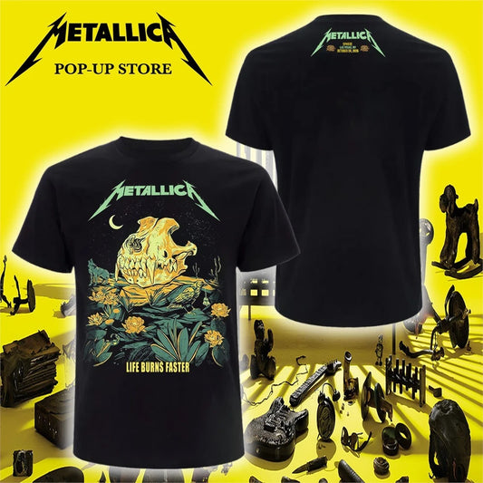 Official Metallica Life Burns Faster Sphere Las Vegas NV Oct 24 2026 Pop-Up Shop Concert Tour Shirt