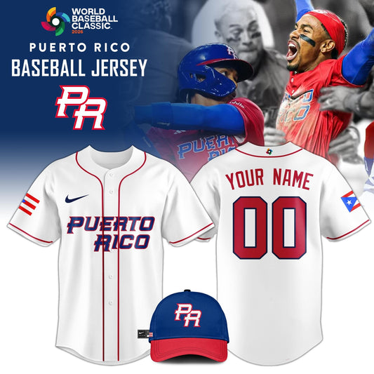 _ Puerto Rico Baseball 2026 World Baseball Classic Jersey Limited Edition White