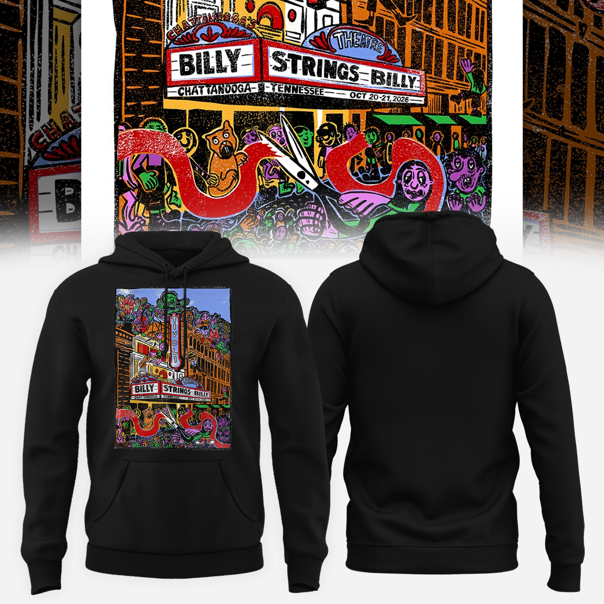 Billy Strings Chattanooga TN 2026 Event Poster At Tivoli Theatre On October 20 21 2026 Hoodie