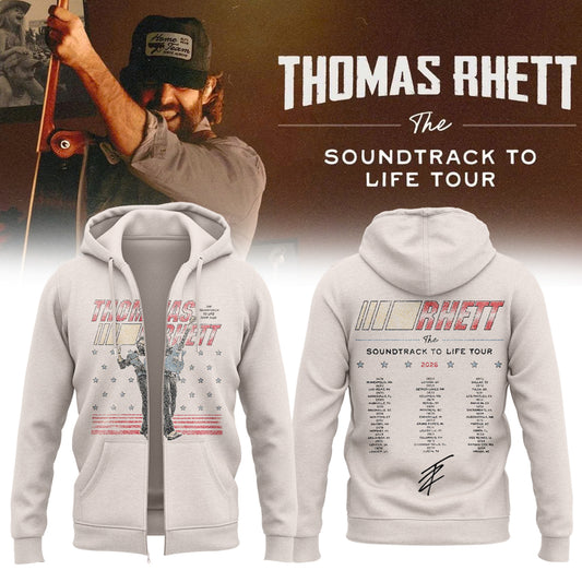 ,..Thomas Rhett ”The Soundtrack to Life Tour” Limited Edition Signature – Zip Hoodie
