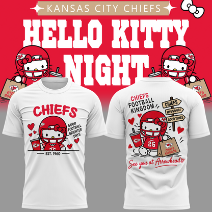 Limited Edition Kansas City Chiefs x Hello Kitty Tshirt 2026