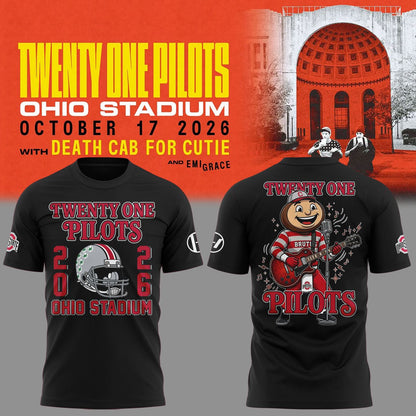 01.06. Black Shirt Twenty One Pilots x Ohio State Buckeyes Football T-Shirt