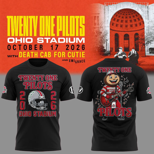 01.06. Black Shirt Twenty One Pilots x Ohio State Buckeyes Football T-Shirt