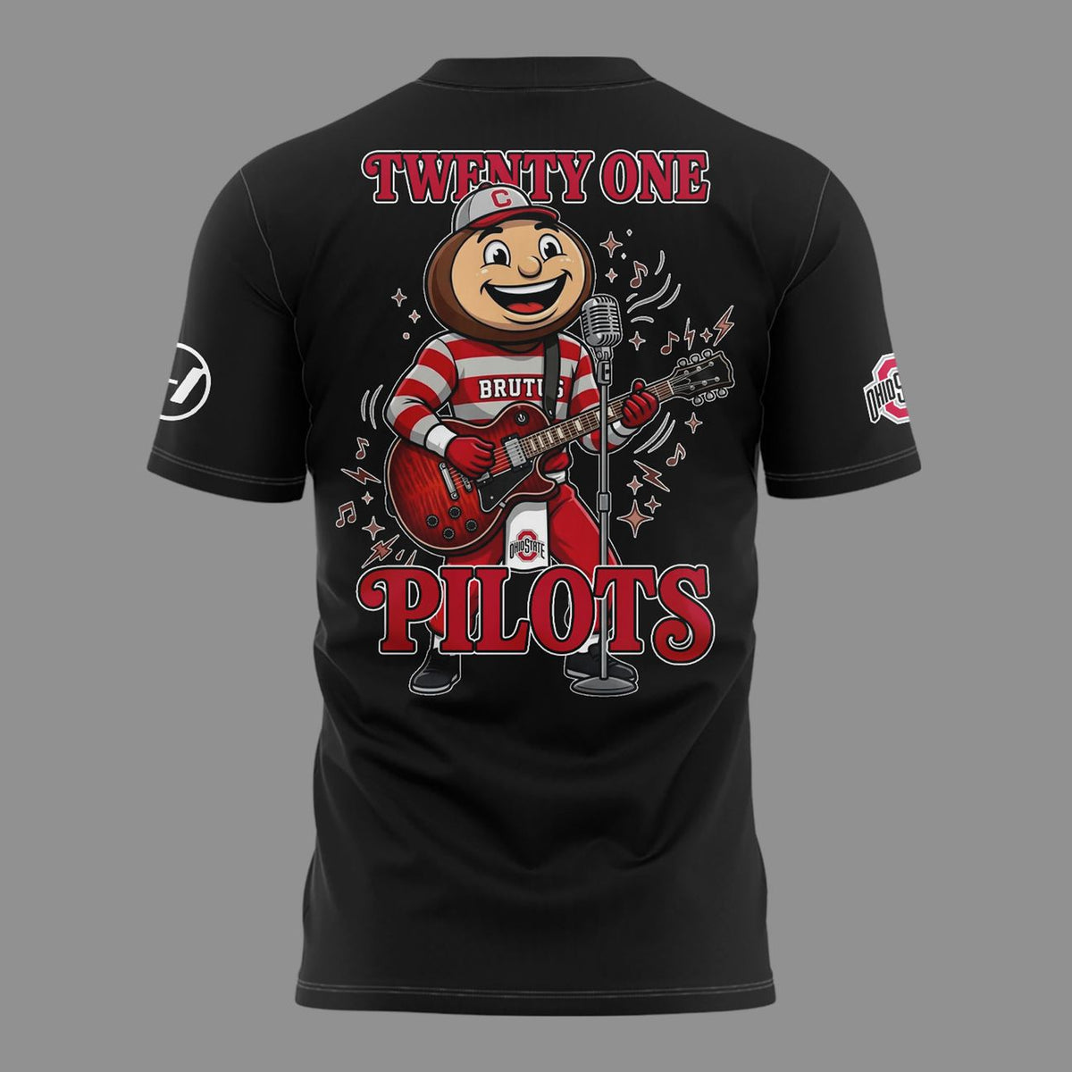 01.06. Black Shirt Twenty One Pilots x Ohio State Buckeyes Football T-Shirt