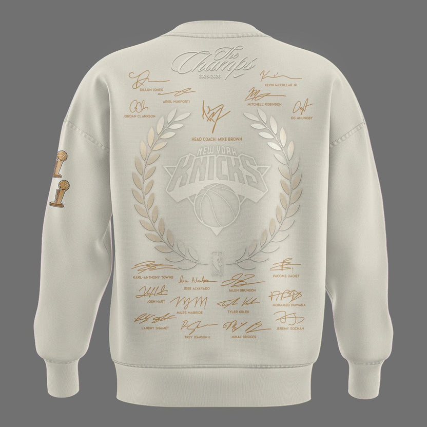 Unisex White New York Knicks 2026 Champions Night Sweatshirt