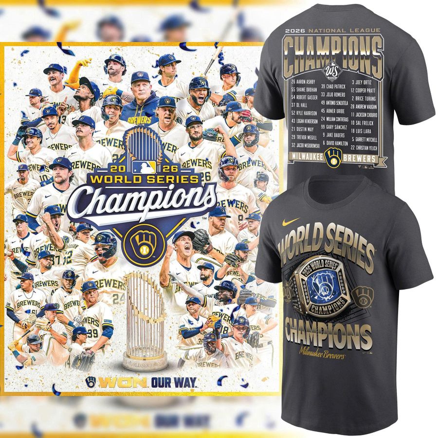 Limited Edition Milwaukee Brewers 2026 World Series Champions Locker Room Authentic T-Shirt