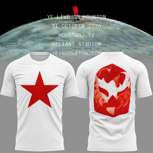 01.YE LIVE AT Reliant Stadium Tshirt (WHITE)-2026 Ye Live Concert Tour