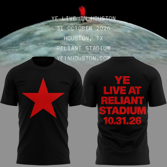 YE LIVE AT Reliant Stadium Tshirt (BLACK)-2026 Ye Live Concert Tour