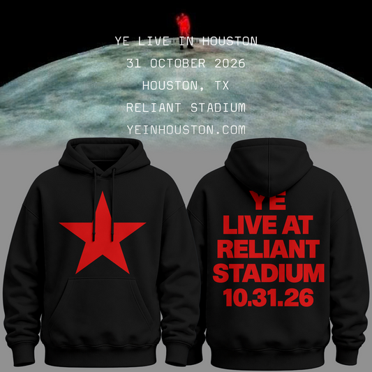 YE LIVE AT Reliant Stadium HOODIE (BLACK)-2026 Ye Live Concert Tour