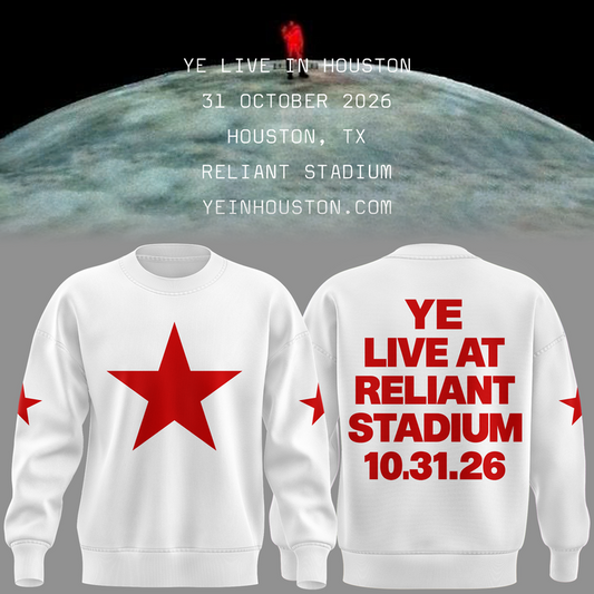YE LIVE AT Reliant Stadium SWEATSHIRT (WHITE)-2026 Ye Live Concert Tour