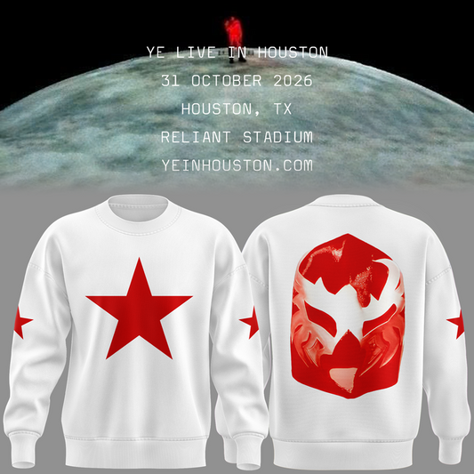 01.YE LIVE AT Reliant Stadium SWEATSHIRT (WHITE)-2026 Ye Live Concert Tour