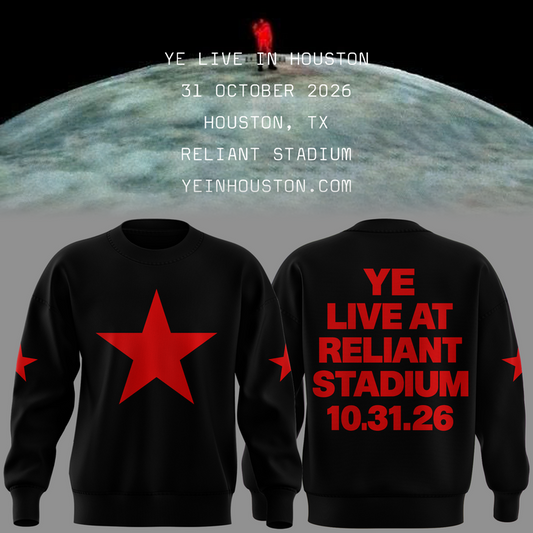 YE LIVE AT Reliant Stadium SWEATSHIRT (BLACK)-2026 Ye Live Concert Tour