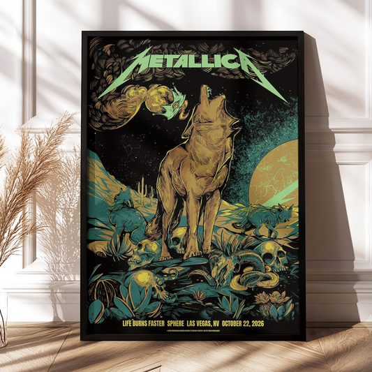 Metallica Life Burns Faster Sphere Las Vegas Week 4 Night 1 2026 Venue Poster October 22 2026 Home Decor Poster Canvas