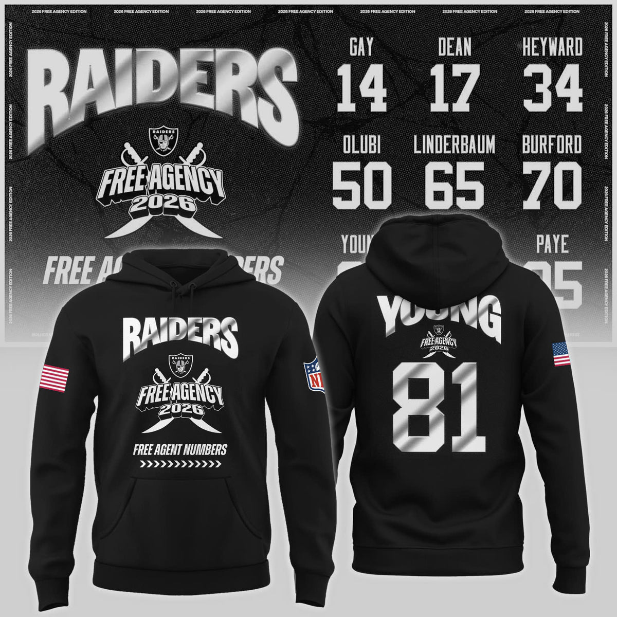 Limited-Edition Raiders Free Agency 2026 Hoodie