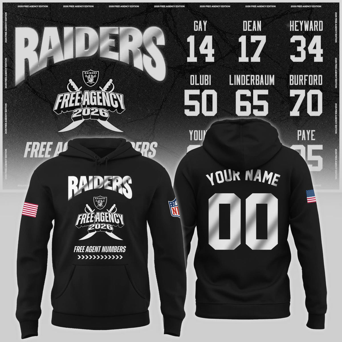 Limited-Edition Raiders Free Agency 2026 Hoodie