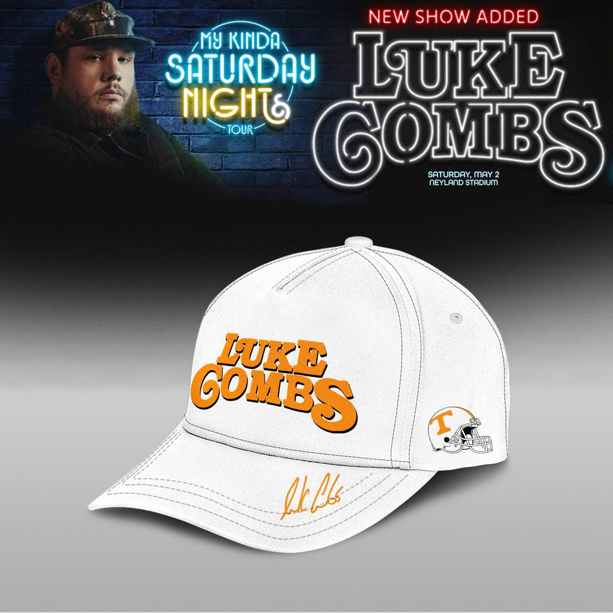 New Edition Tennessee x Luke Combs My Kinda Saturday Nigh White Tshirt 2026