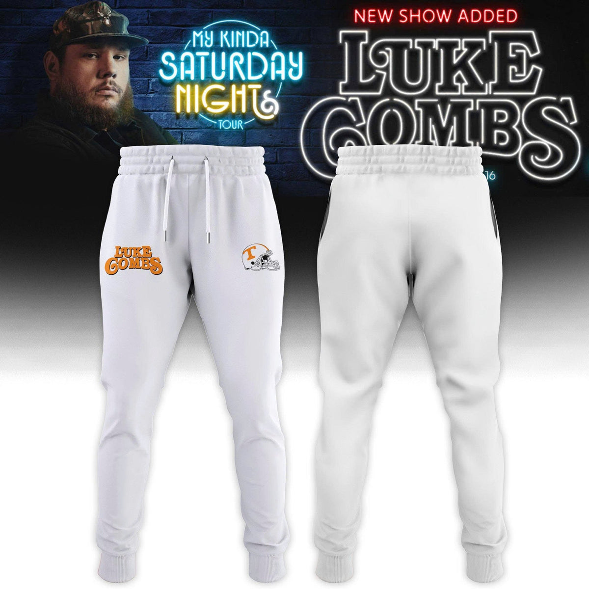 New Edition Tennessee x Luke Combs My Kinda Saturday Nigh White Tshirt 2026